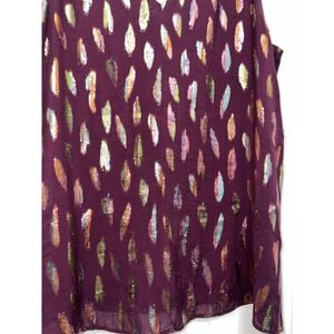Lilly Pulitzer Florin Purple Metallic Feather Cami Top Womens Size S Preppy Work